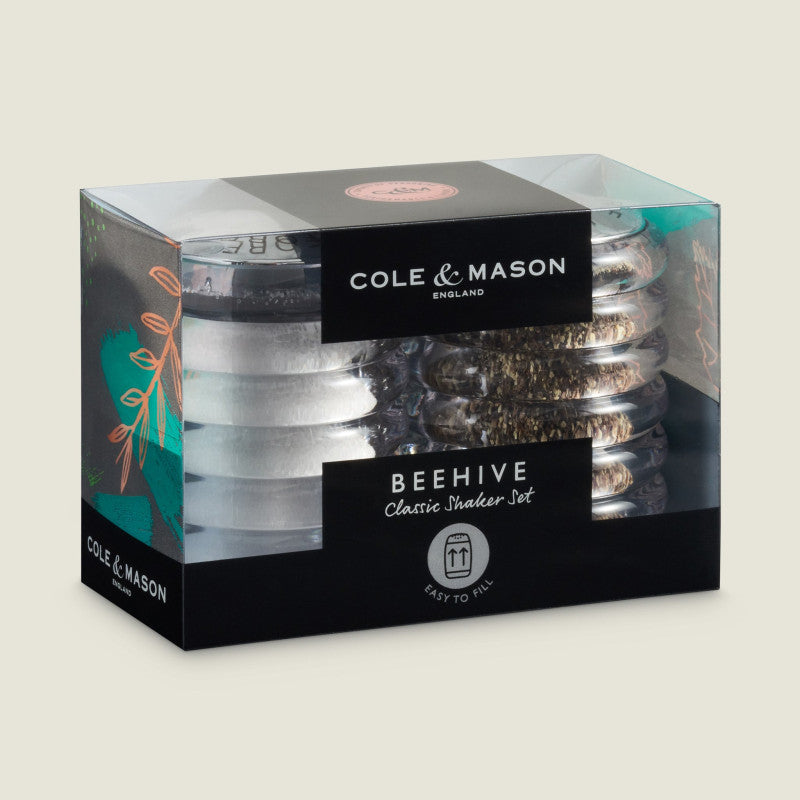Cole & Mason Beehive 70mm/ 2.75in Clear Acrylic Shakers Box Set