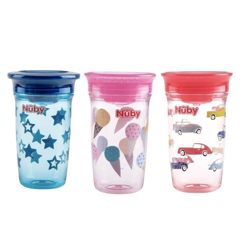 Nuby 防漏 360° 神奇杯 印花 Tritan 材質 300ml