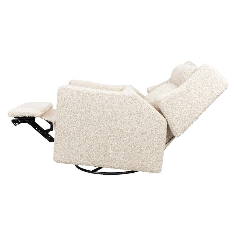 Babyletto Kiwi Plus Power Recliner and Swivel Glider with Power Adjustable Headrest and USB Port - Almond Teddy Loop