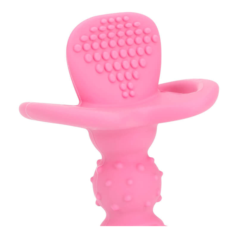 Nuby Sure Grip Dipeez 矽膠自餵勺 2 件裝 - 粉紅色和藍色