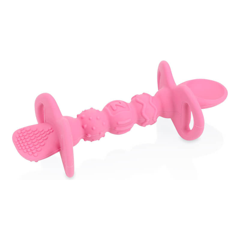 Nuby Sure Grip Dipeez 矽膠自餵勺 2 件裝 - 粉紅色和藍色