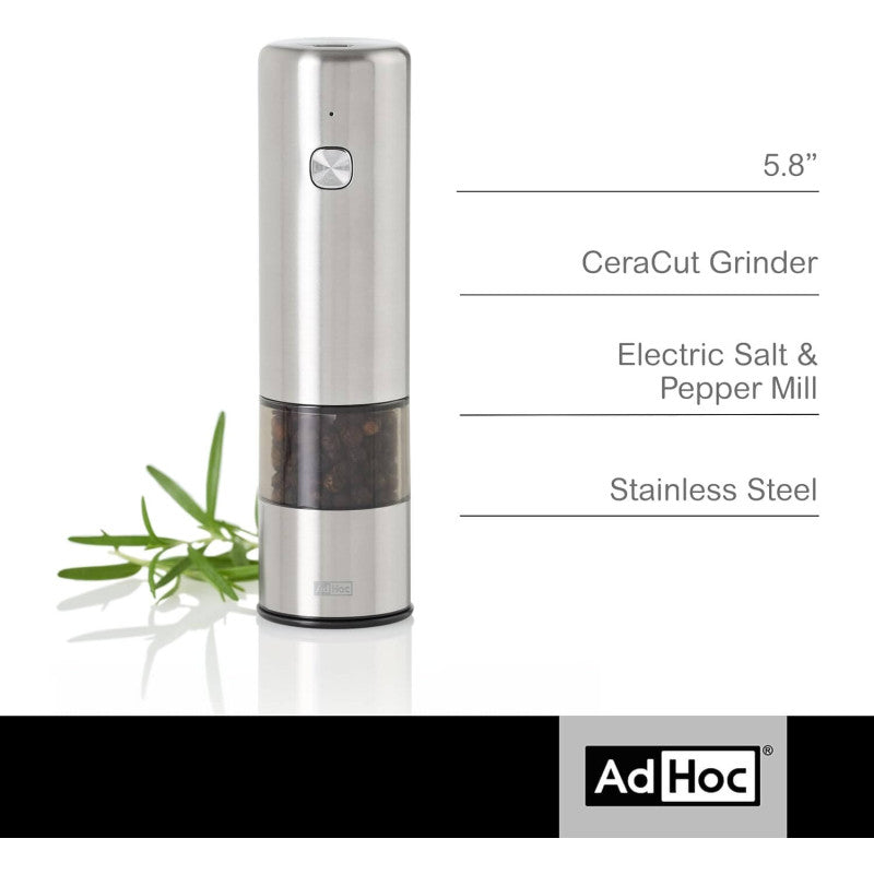 AdHoc Electric Pepper & Salt Mill Stainless Steel/Acrylic