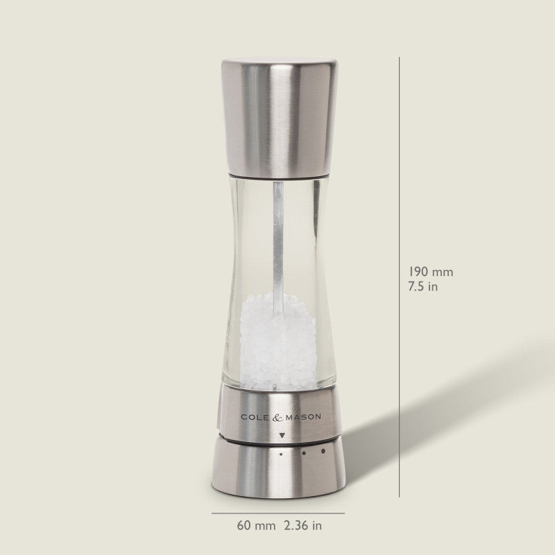 Cole & Mason Derwent 190mm/ 7.5in Stainless Steel Mill Set