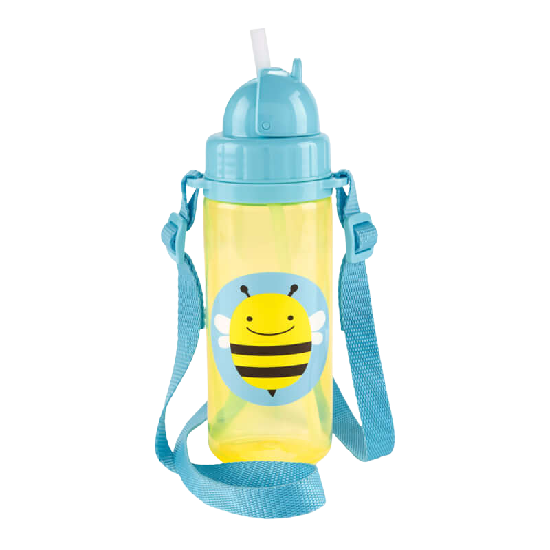 Skip Hop Zoo Straw Bottle with Shoulder Strap