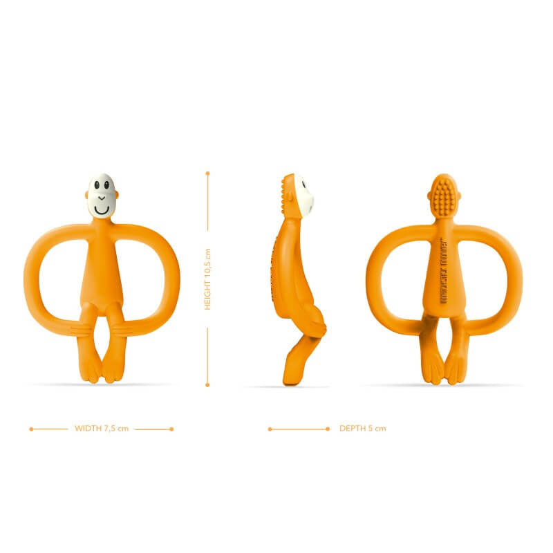Matchstick Monkey Original Teething Toy & Gel Applicator - Orange