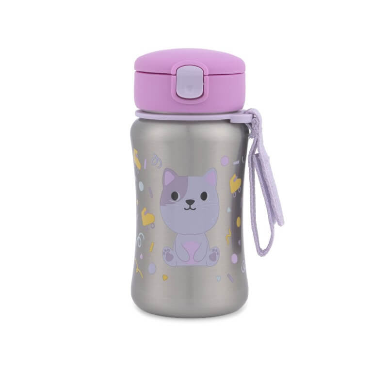 Skip Hop Besties Squad Stainless Steel Straw Bottle - Cat
