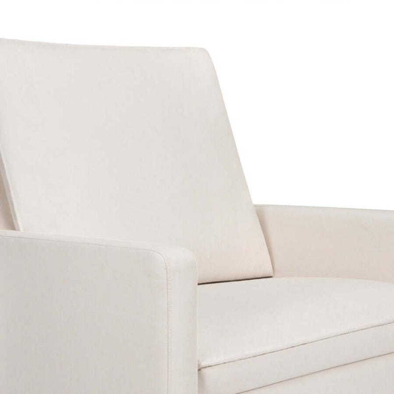 Babyletto Cali Pillowback Chair and a Half Glider - Performance Cream Eco-Weave with Light Wood Base