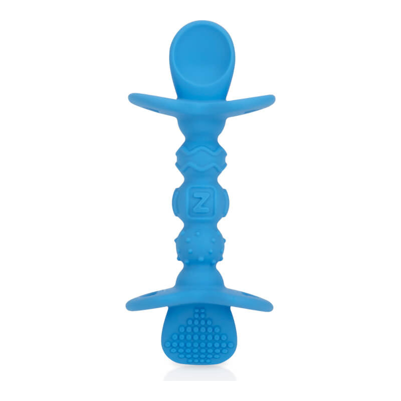 Nuby Sure Grip Dipeez 矽膠自餵勺 2 件裝 - 粉紅色和藍色