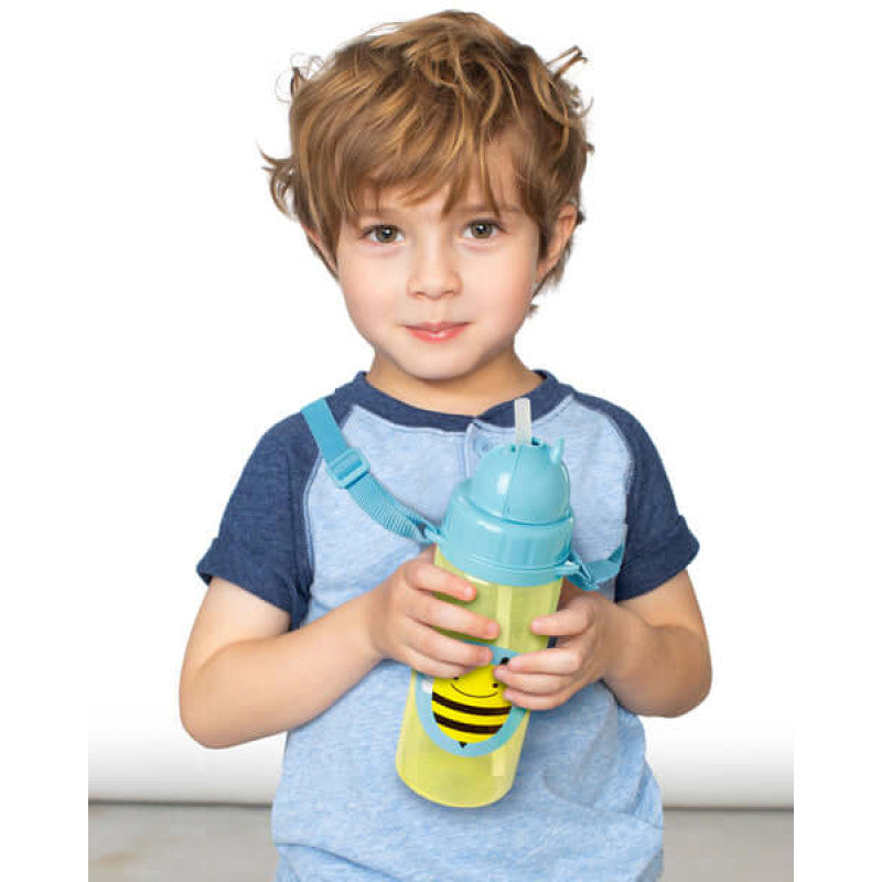 Skip Hop Zoo Straw Bottle with Shoulder Strap