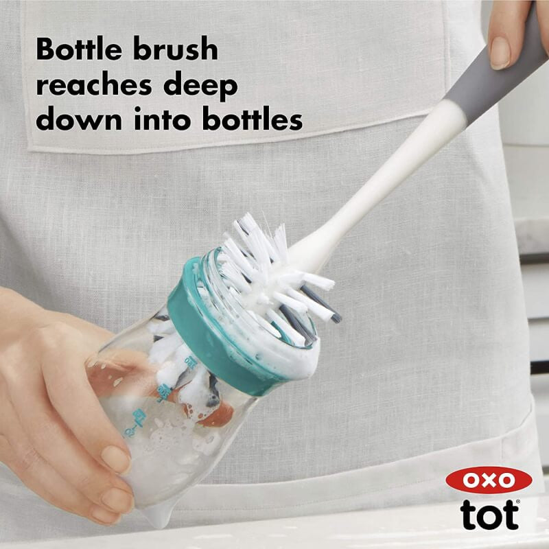 OXO Tot 水瓶和吸管杯清潔組 - 灰色