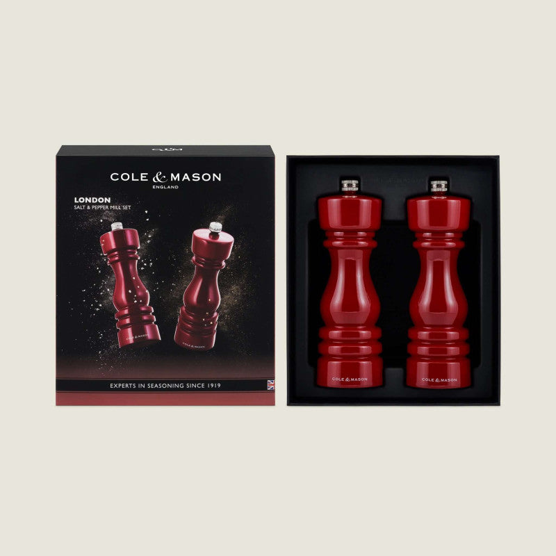 Cole & Mason London 180mm/ 7in Red Gloss Gift Set