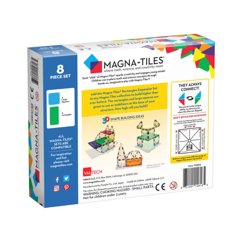 Magna-Tiles 長方形擴充包 8 件套