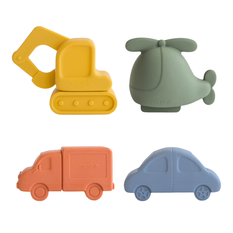 Mushie Vehicles Mold Free Bath Play Set - 4 Pack
