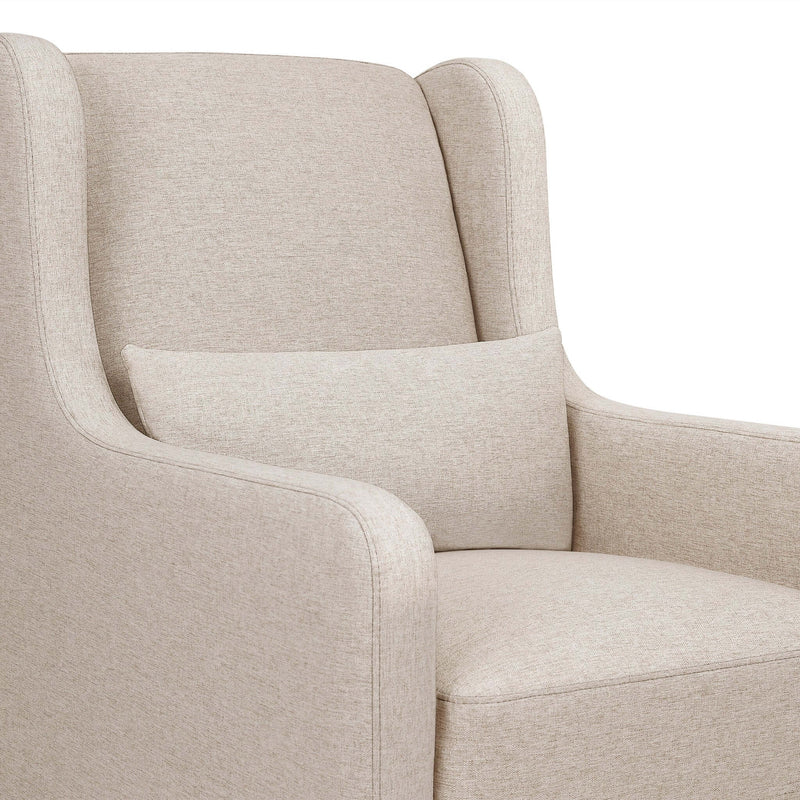 Babyletto Wally Swivel Glider - Performance Beach Eco-Weave with Light Wood Base