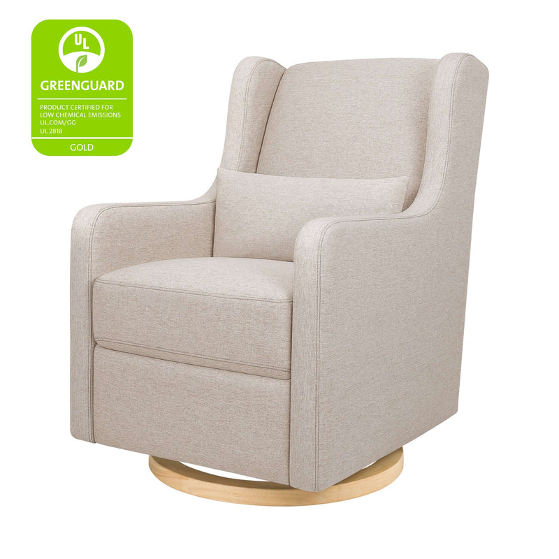 Babyletto Wally Swivel Glider - Performance Beach Eco-Weave with Light Wood Base