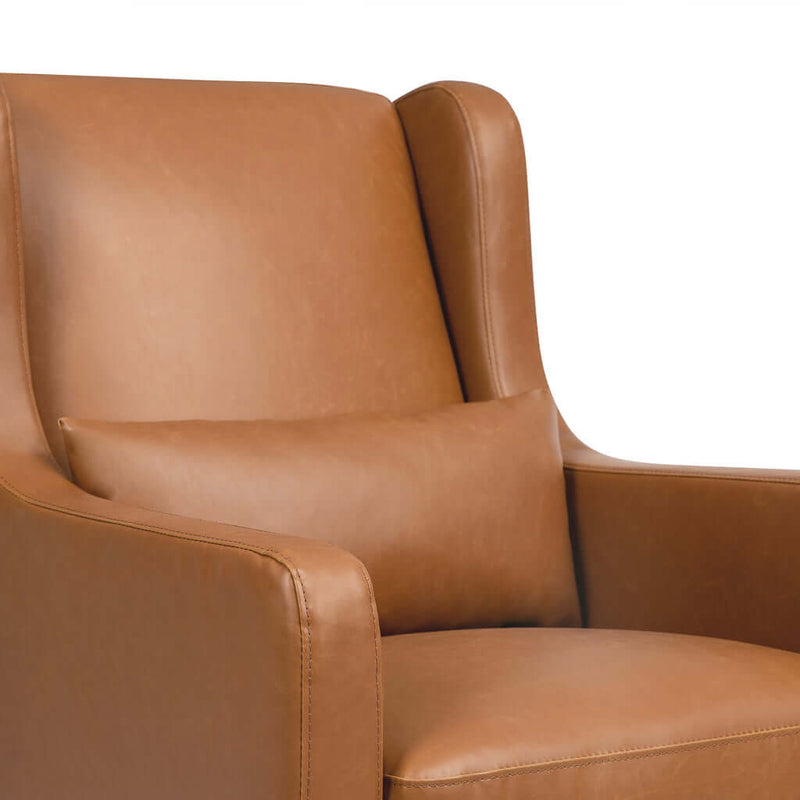 Babyletto Wally Swivel Glider - Vegan Tan Leather with Gold Base
