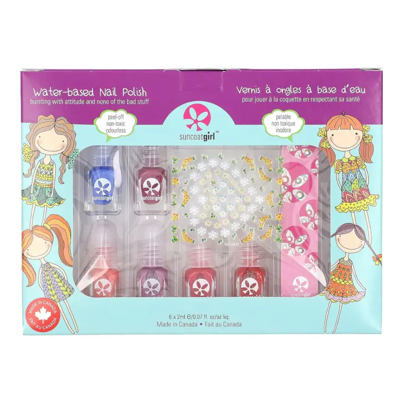 Suncoat Girl Water-Based Nail Polish Mini Mani Kit 8 Piece Kit
