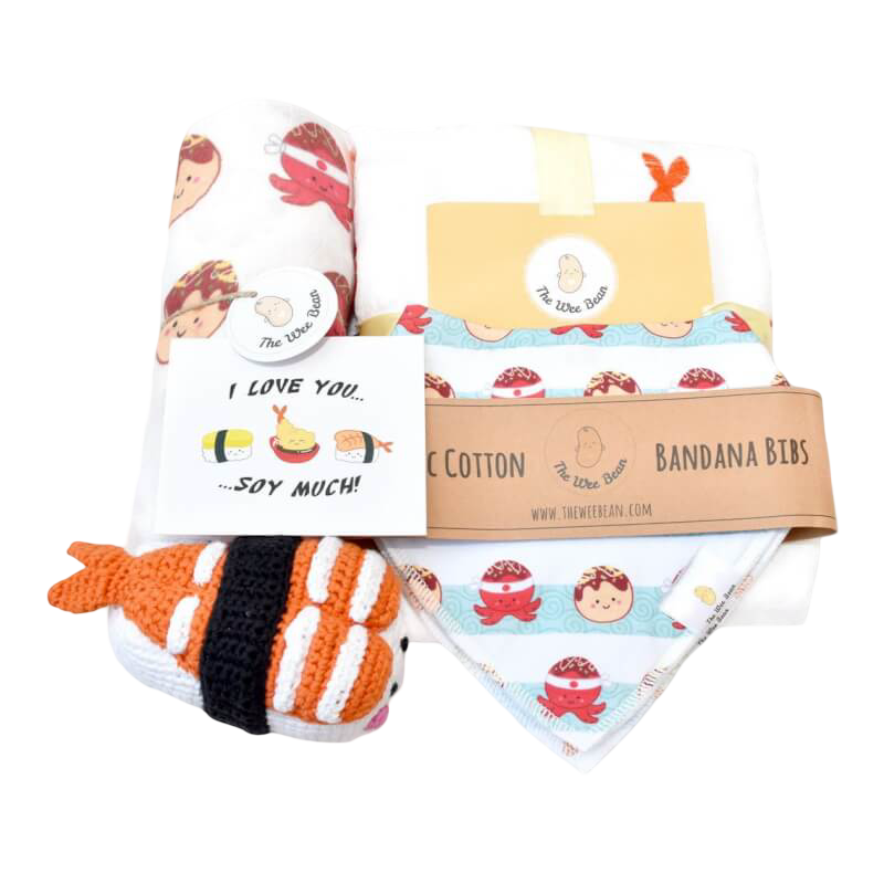 The Wee Bean Welcome Home Baby Gift Set - Takoyaki Collection