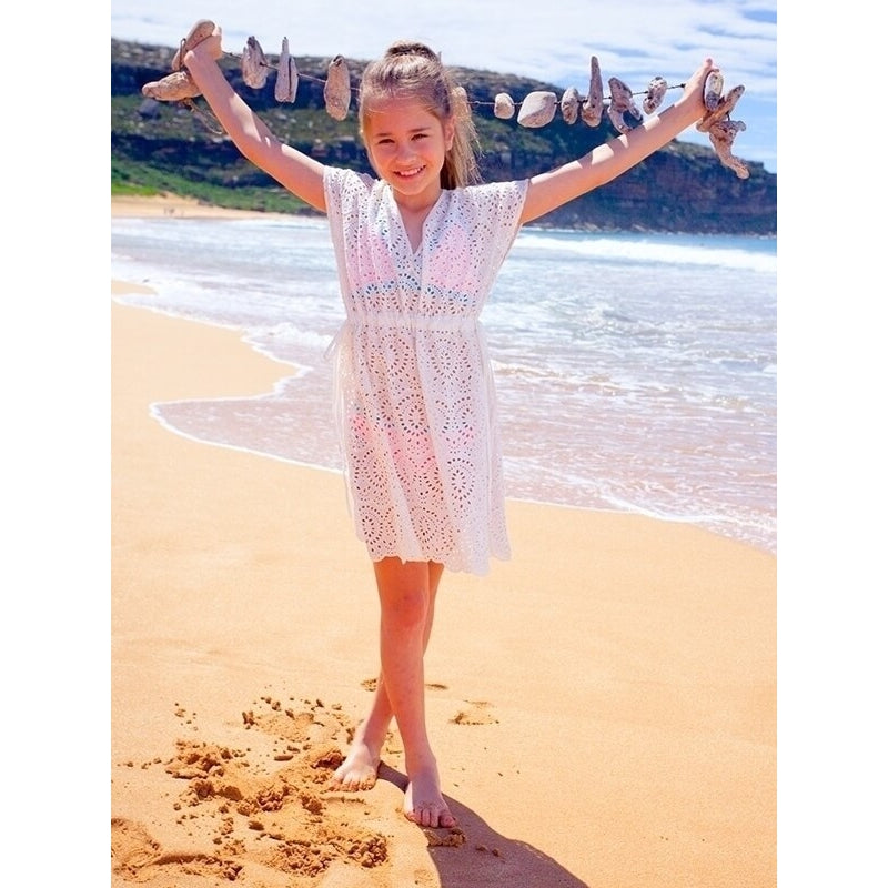 Platypus White Girls Eyelet Sundress