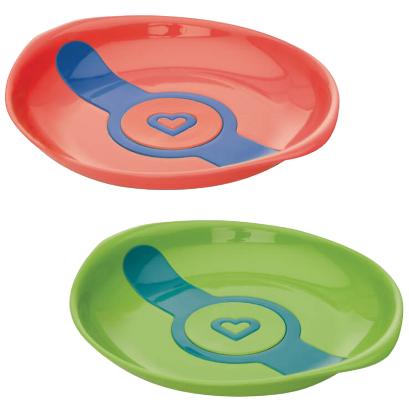 Munchkin White Hot Plates 2-Pack - Orange/Green