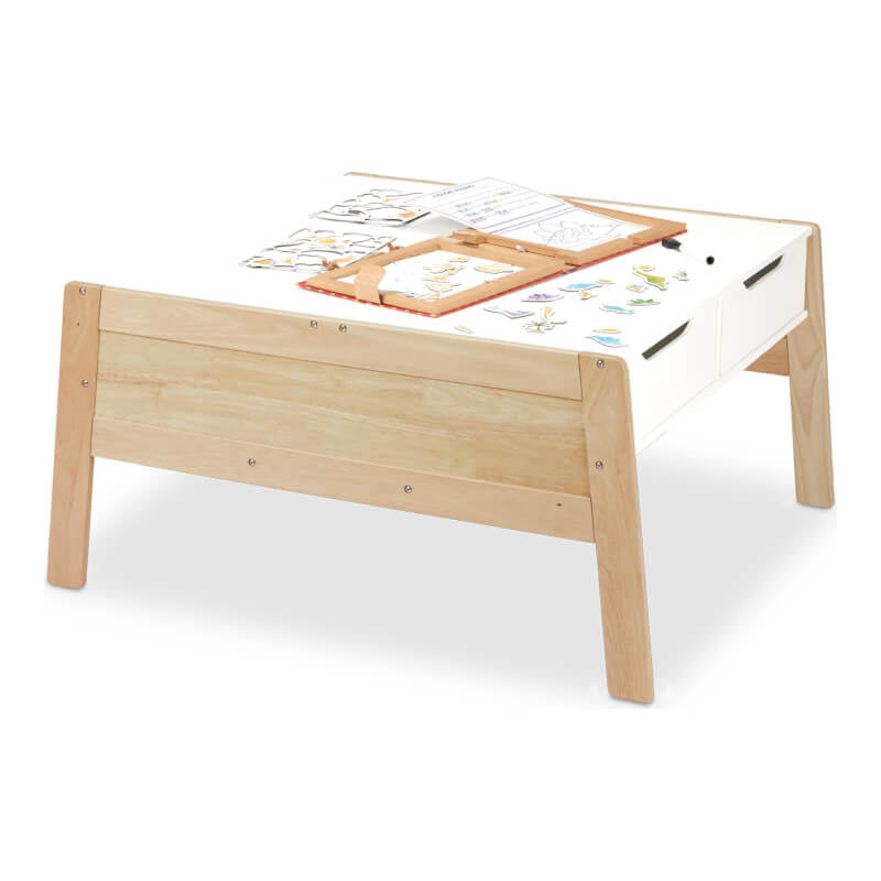 Melissa & Doug 木製藝術活動桌附收納箱