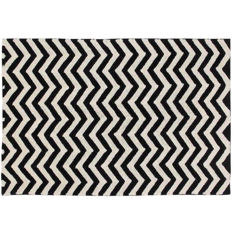 Lorena Canals Zig-Zag Black & Beige 140x200cm (Rug)