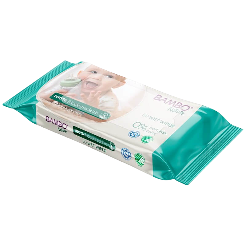 Bambo Nature 100% Biodegradable Wet Wipes 50s