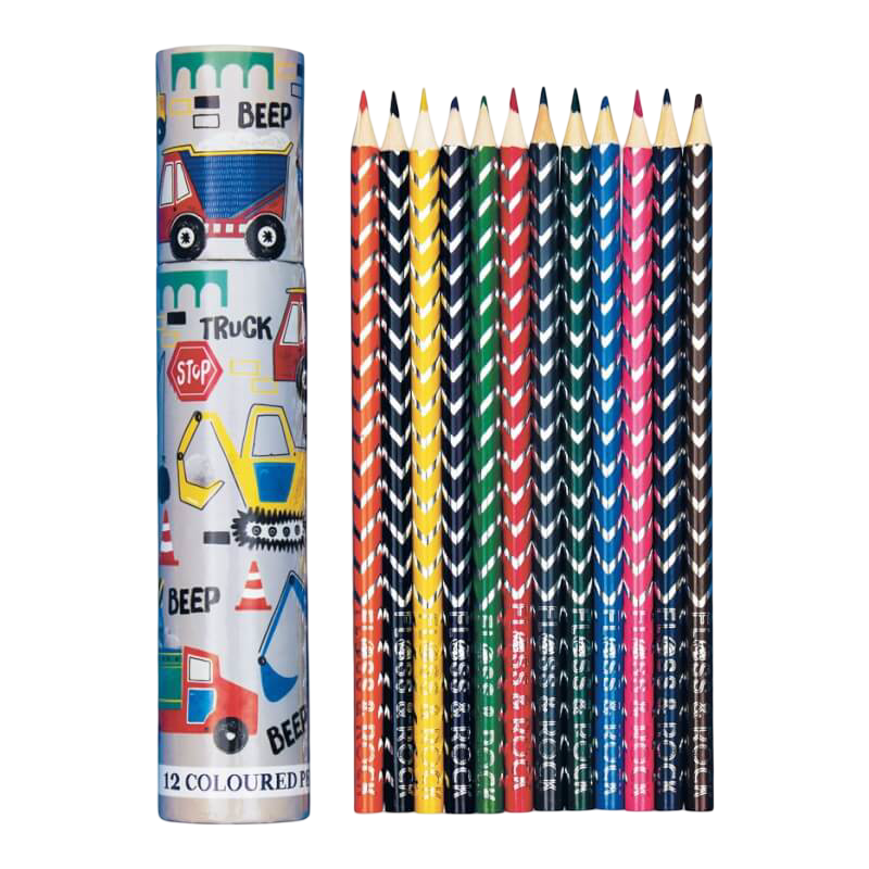 Floss & Rock 12 Coloured Pencils - Construction