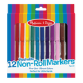 Melissa & Doug 12 Washable Non-Roll Markers Set