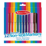Melissa & Doug 12 Washable Non-Roll Markers Set