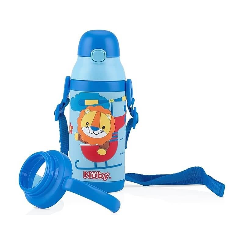 Nuby Twin Handle 3D Printed Stainless Steel Cup with Exchangeable Strap 385ml