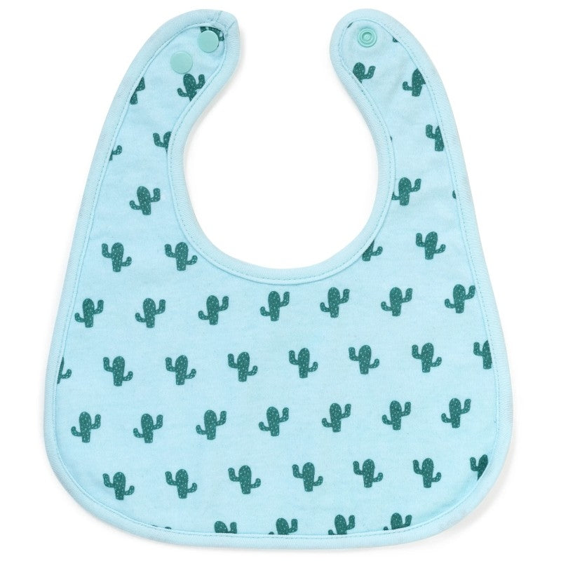 Cotton Pigs Organic Reversible Bib - Dino & Cactus