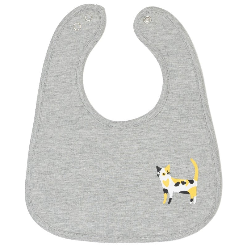 Cotton Pigs Organic Reversible Bib - Funny Cats