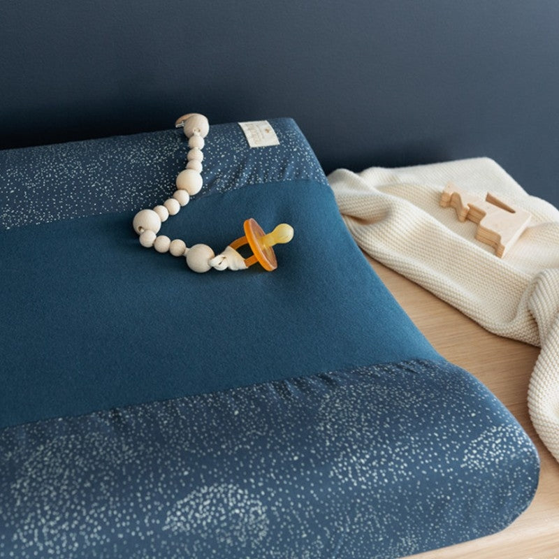 Nobodinoz Calma Changing Mat Cover - Gold Bubble / Night Blue
