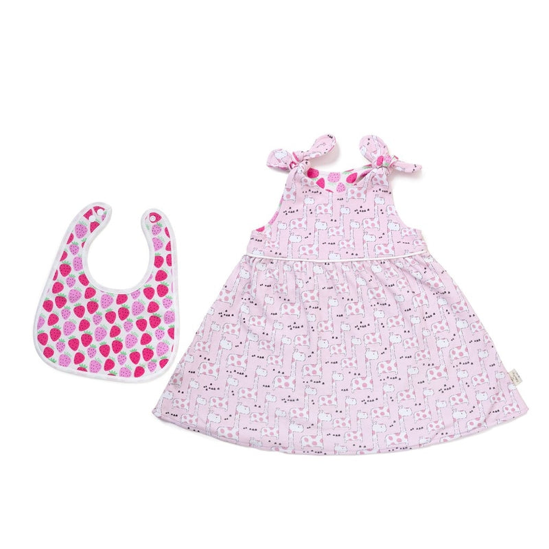 Cotton Pigs Giraffe and Strawberries Bib Set