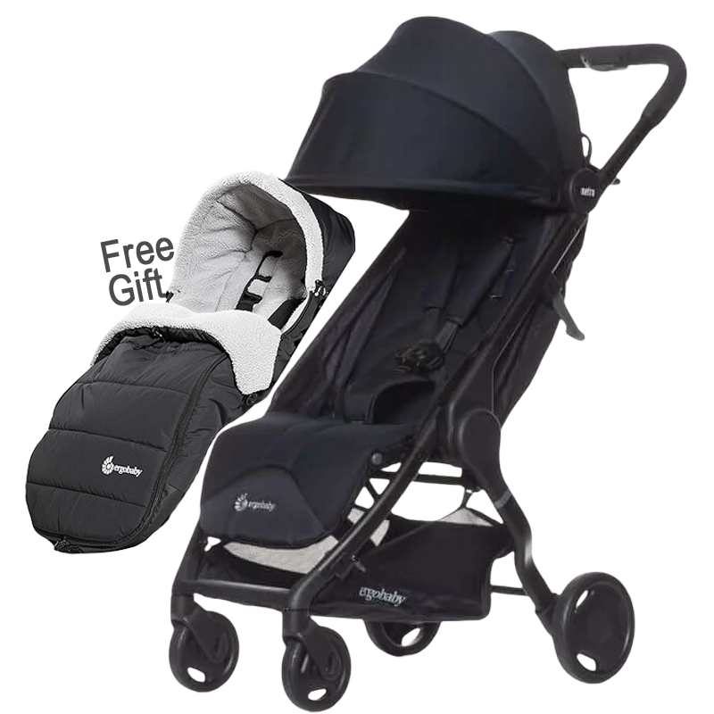 Ergobaby Metro Compact City Stroller CCC - Black - V 1.5 - Free Footmuff
