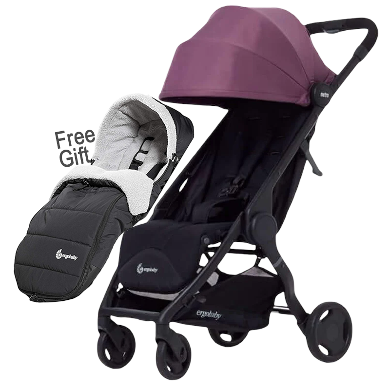 Ergobaby Metro Compact City Stroller EU - Plum - Free Footmuff