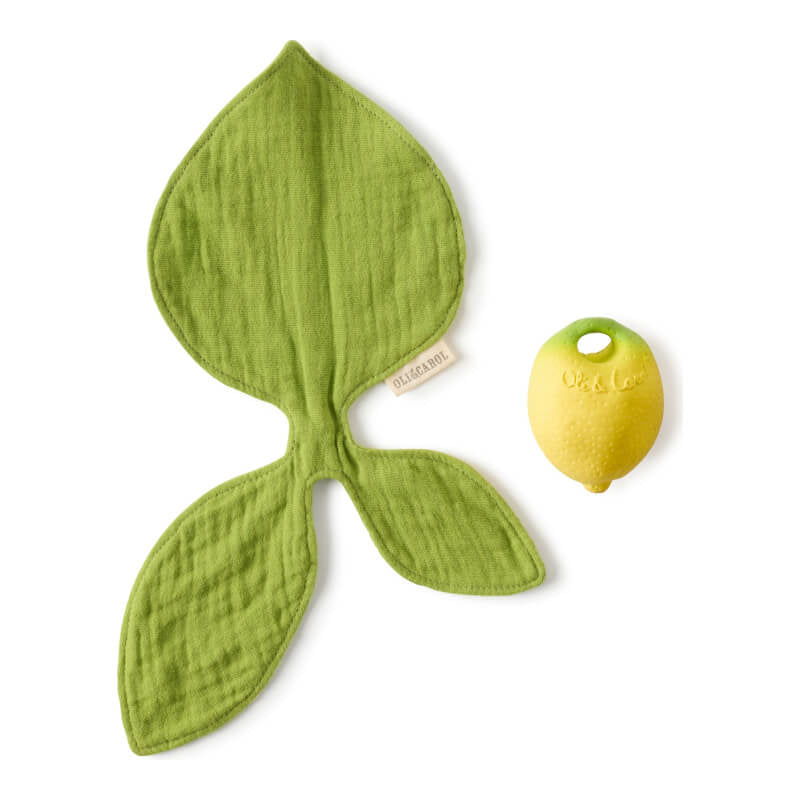 Oli&Carol 2-in-1 Teether & Muslin - John Lemon