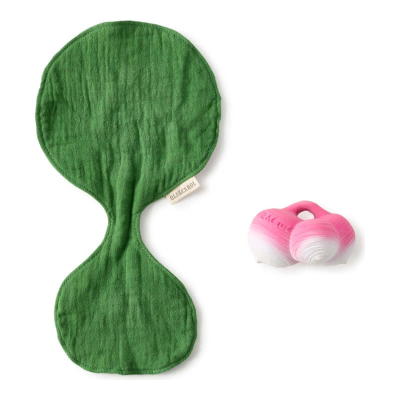 Oli&Carol 2-in-1 Teether & Muslin - Ramona the Radish