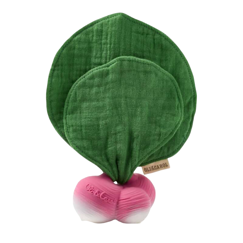 Oli&Carol 2-in-1 Teether & Muslin - Ramona the Radish