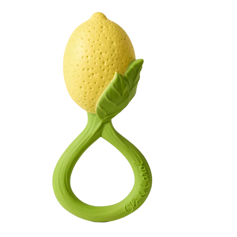 Oli&Carol 2-in-1 Teether & Rattle Toy - Lemon