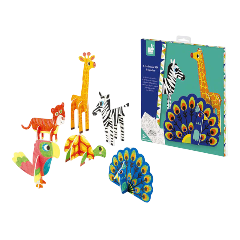 Janod 3D Animals To Color