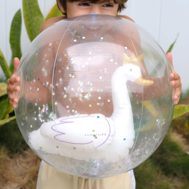 SUNNYLiFE 3D Inflatable Beach Ball - Princess Swan Multi