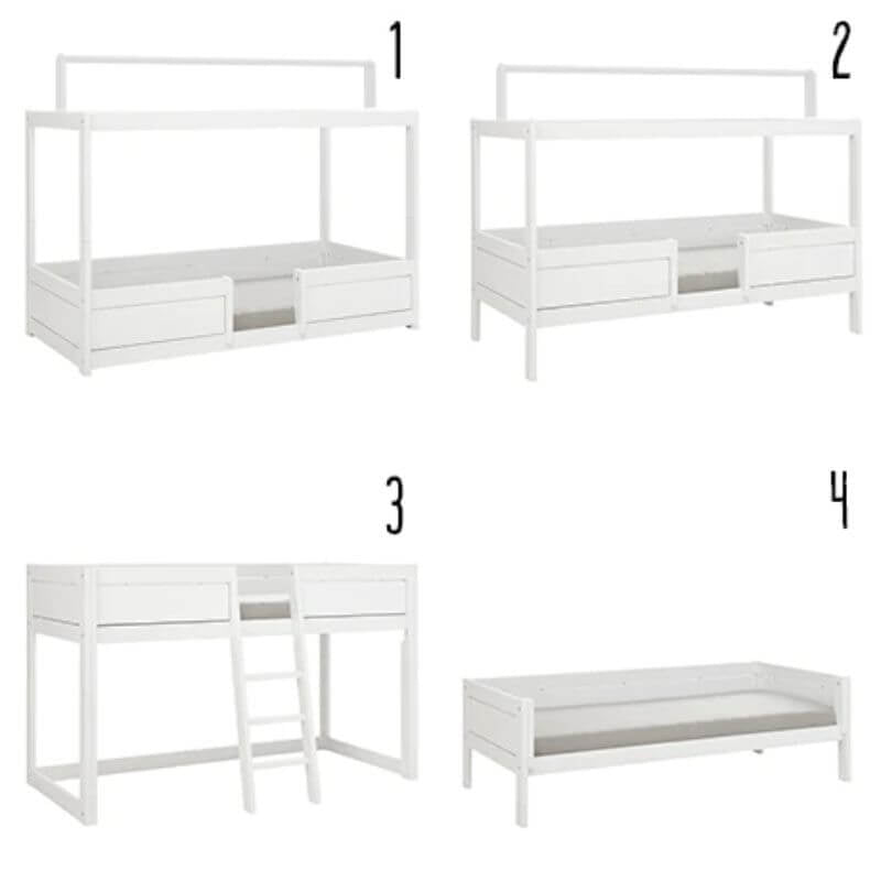 LIFETIME Kidsrooms 4-in-1 House Bed with a Roof For Fabric 90x200cm