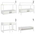 LIFETIME Kidsrooms 4-in-1 House Bed with a Roof For Fabric 90x200cm