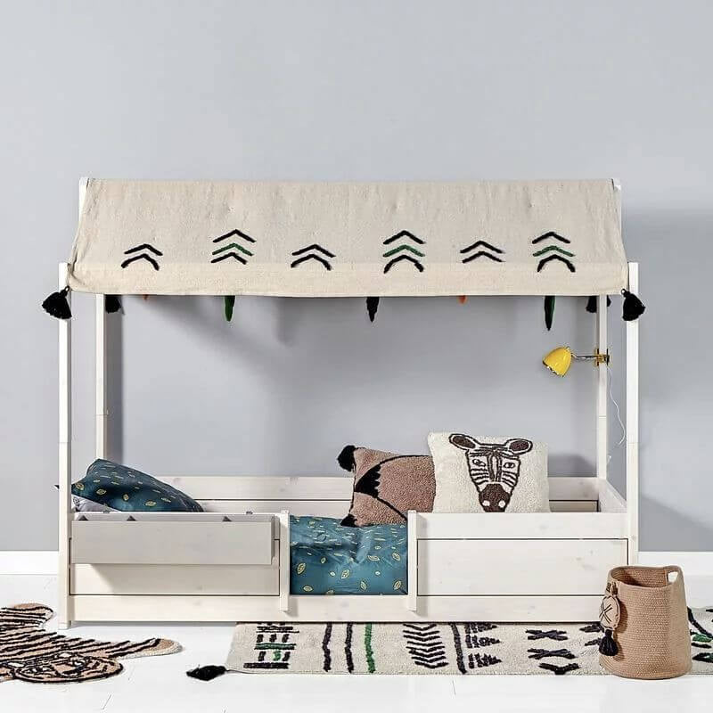 LIFETIME Kidsrooms 4-in-1 House Bed with a Roof For Fabric 90x200cm