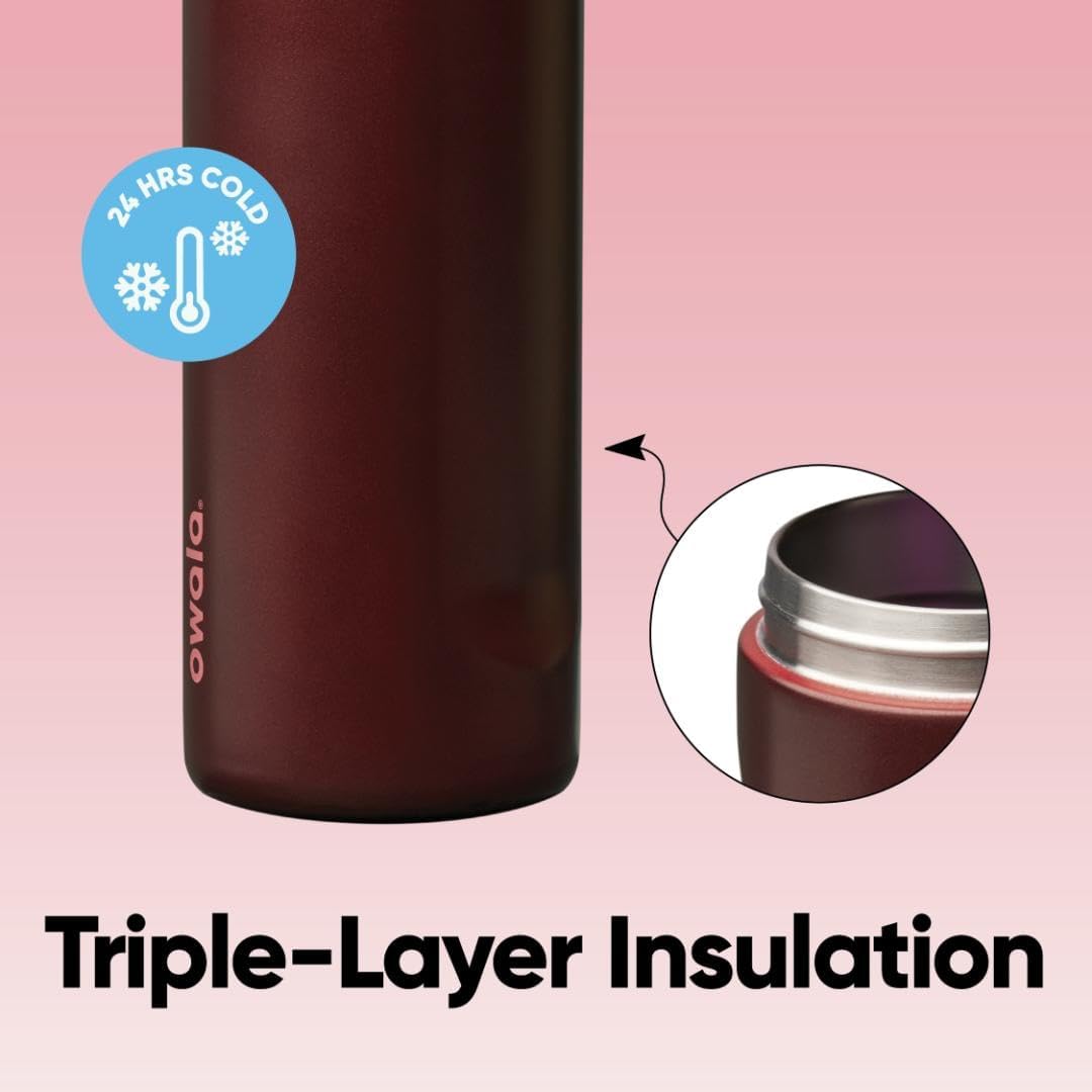Owala FreeSip¬Æ Stainless Steel Insulated Bottle 24oz/700ml - Black Cherry