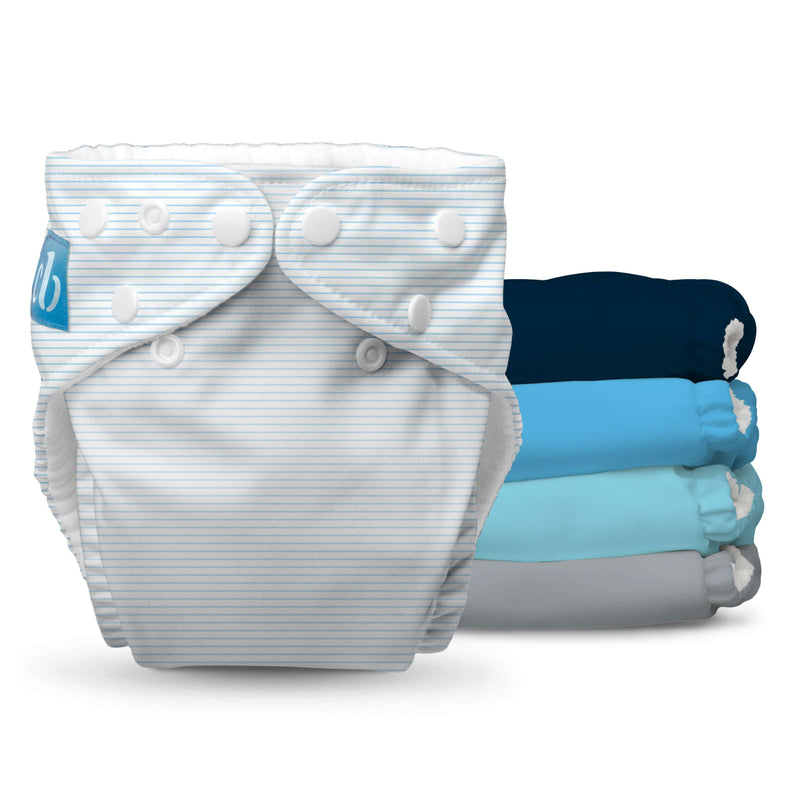 Charlie Banana 5 Pack - Reusable Cloth Diapers One Size - Pastel Blue