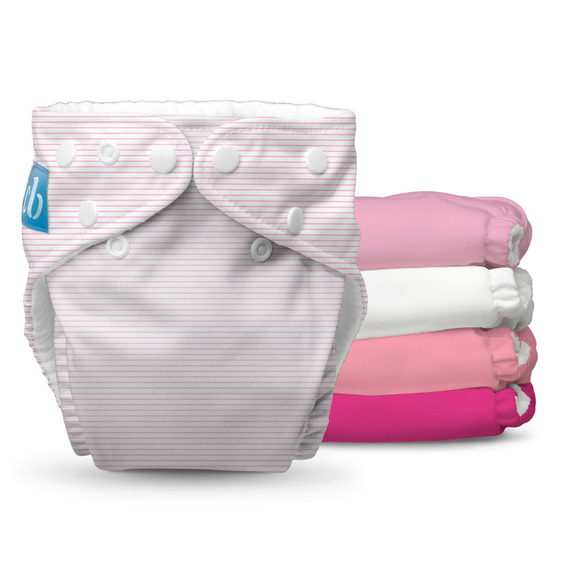 Charlie Banana 5 Pack - Reusable Cloth Diapers One Size - Pastel Pink