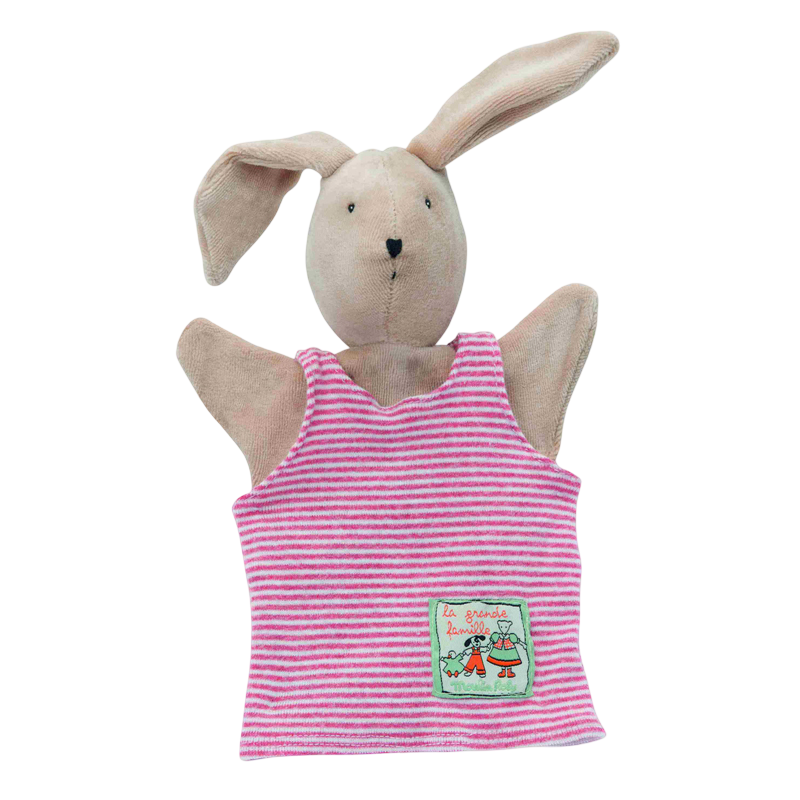 Moulin Roty La Grande Famille Sylvain the Rabbit Hand Puppet 25cm
